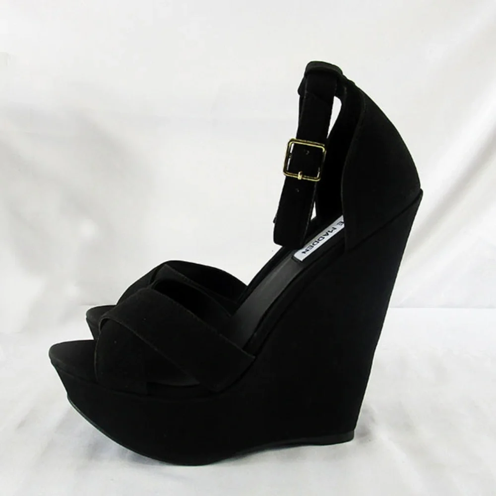 Steve Madden Xenon Black Platforms 8 - Picture 2 of 2